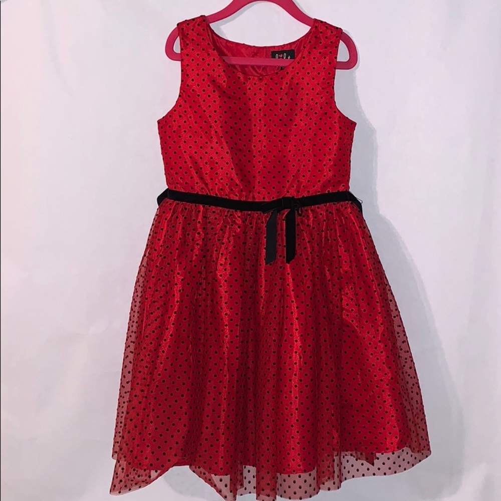 Lilt holiday girls red and black dress size 6x